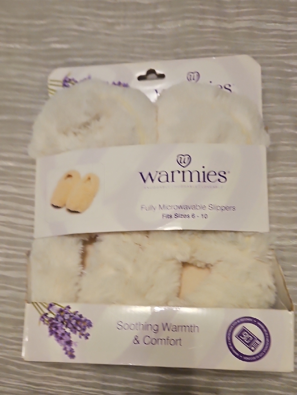 Warmies Women's Plush Microwaveable Slippers — Cream